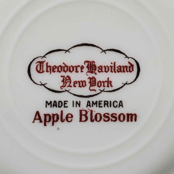 Theodore Haviland Teacup and Saucer Pink Flowers Vintage - Picture 9 of 10